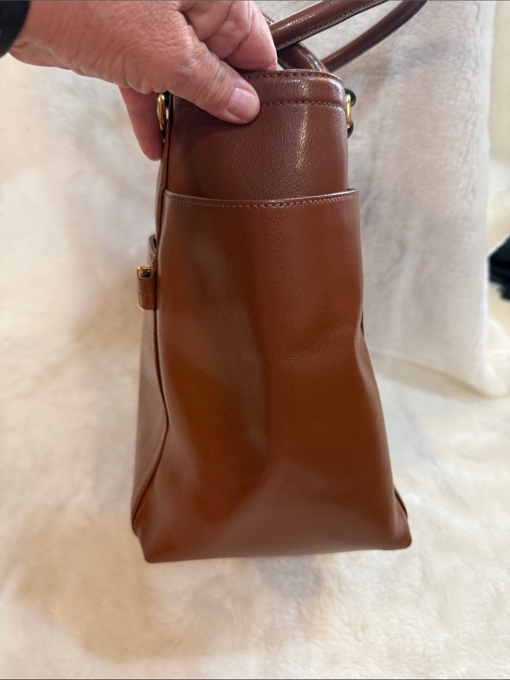 🤎 Lauren Ralph Lauren RLL Cognac Tote Bag - Picture 5 of 13